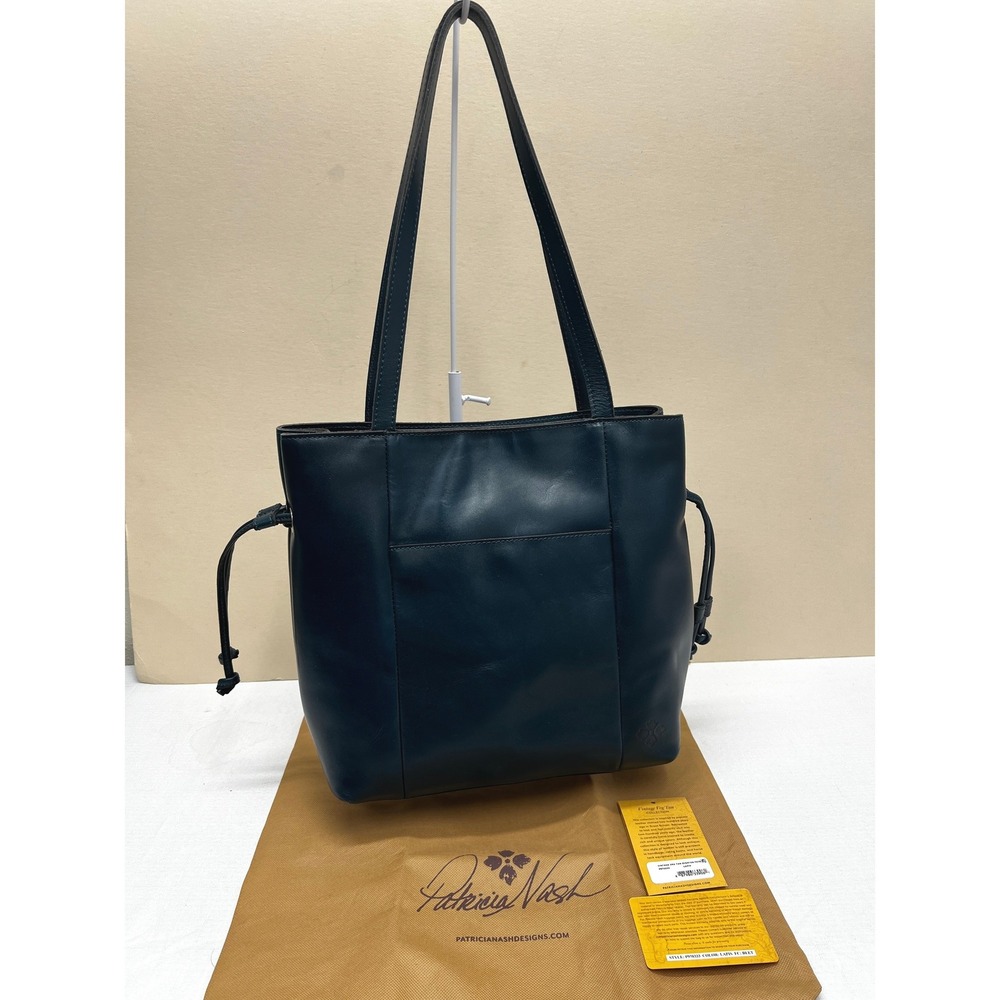 Patricia Nash Everton Tote Women Lapis Blue Good Vintage Veg Tan Leather P970333